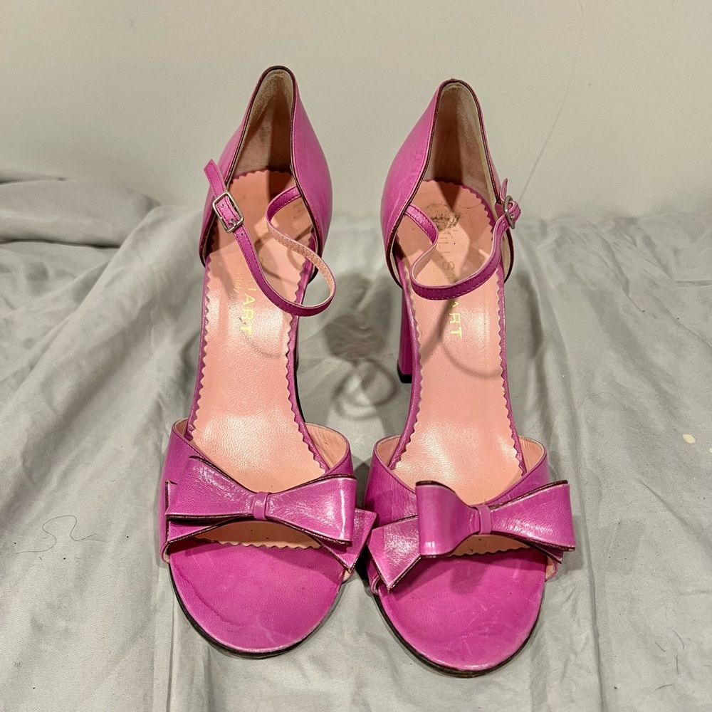 Jill Stuart size 10 women’s hot pink high heels with a bow